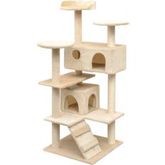 vidaXL Albero Per Gatti Con Tiragraffi In Sisal 125 cm Beige