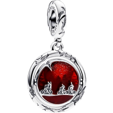 Stranger things Pandora Stranger Things Glow In The Dark Upside Down Dangle Charm - Silver/Red