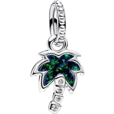 Pandora Blue Charms & Pendants Pandora Opalescent Palm Tree Dangle Charm - Silver/Multicolour