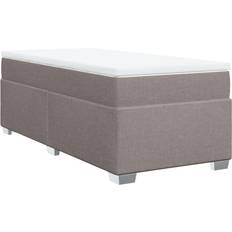 Senge & Madrasser vidaXL Med Madras 90x190 cm Stof Gråbrun Kontinentalseng