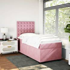 Senge & Madrasser vidaXL Med Madras 90x190 cm Fløjl Pink Kontinentalseng