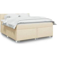 Senge & Madrasser vidaXL Med Madras 180x200 cm Stof Cremefarvet Kontinentalseng