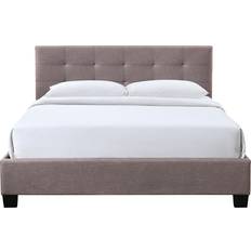 Miliboo Bett 160 x 200 Stoff Beige Gepolstert