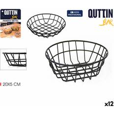 Metal Bread Baskets Quttin Metal Circular Breadbasket 20 x 5 cm Pack 12 Bread Basket