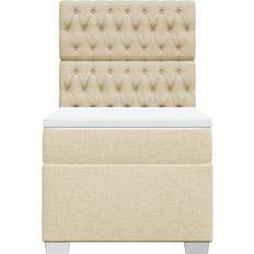 Senge & Madrasser vidaXL Med Madras 80x200 cm Stof Cremefarvet Kontinentalseng