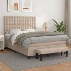 Senge & Madrasser vidaXL 140x190 cm Kunstlæder Cappuccino Kontinentalseng