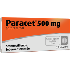 Reseptfrie legemidler Paracet 500mg 20 st Tablett