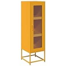 Yellow Storage Cabinets vidaXL Highboard Mustard Yellow 36 x 39 x 123 cm Storage Cabinet