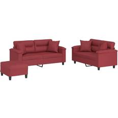 vidaXL Sofasæt 3 Dele Med Puder Kunstlæder Sofa 3 personers