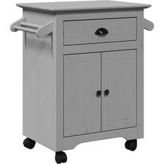 Serveringsvagn med lådor vidaXL Cater Cart Station Grey Rullbord 45x72cm