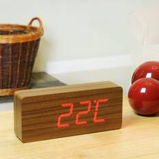 Red Table Clocks Symple Stuff Modern Digital Wood Electric Alarm 10cm H X 21cm W X 4.8cm D Table Clock