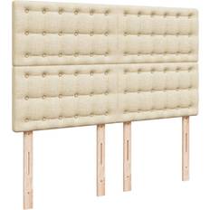 Vita Kontinentalsängar vidaXL Ramsäng Med Madrass Gräddvit 160x200 cm Tyg Kontinentalsäng