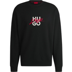 Herren - Lockere Passform Oberteile HUGO BOSS Dlogonty Double Logo Cotton Terry Relaxed Fit Sweatshirt - Black