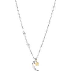 Anker Kettingen Fossil Star and Crescent Moon Necklace - Silver/Gold/Transparent