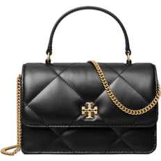 Top quilt Tory Burch Mini Kira Diamond Quilt Top Handle Chain Wallet - Black