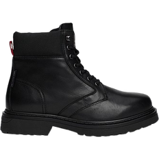 38 ½ - Herren Schneestiefel Tommy Jeans Schnürschuhe EM0EM01446 Schwarz