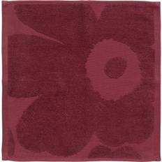 Blomstrede Badehåndklæder Marimekko Unikko Håndklæde 32x32 cm Bourgogne Badehåndklæde Rød