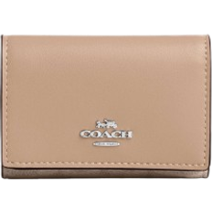 Coach Micro Wallet In Signature Canvas - Silver/Sand/Taupe
