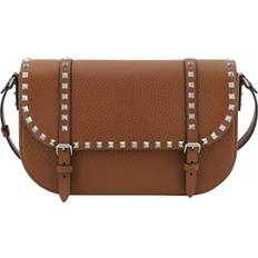 Skind Messenger-tasker på tilbud Valentino Garavani Crossbody Uld Taske Med Nitter - Brun
