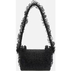 Self-Portrait Crystal Lace Bag - Black