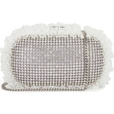 Satijn Handtassen Self-Portrait Crystal Lace Shoulder Bag - Metallic Silver