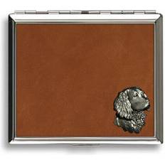 Smoking Accessories Knight Springer Spaniel Tan Leather Cigarette Case