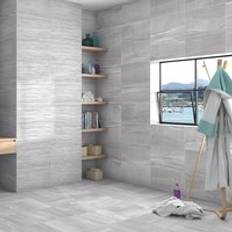 Total Tiles Stone Mix Gloss Dark Grey Floor Tile 450mm x 450mm