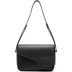 ATP Atelier Nappa Leather Foldover Shoulder Bag - Black