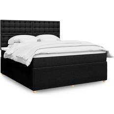 vidaXL Ramsäng Med Madrass Svart 180x200 cm Kontinentalsäng