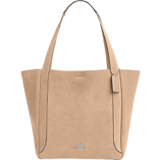 Suede - Women Totes & Shopping Bags Coach Hadley Tote Bag In Suede - Silver/Light Taupe