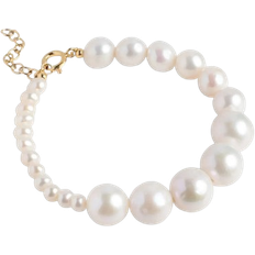 Gullbelagt Armbånd ENAMEL Copenhagen Amara Bracelet - Gold/Pearls