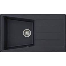 Lavelli da cucina Respekta Lavello Da Cucina Granito 86 x 50 Nero Respecta Seattle