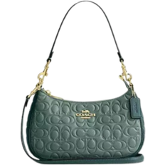 Coach Teri Shoulder Bag In Blocked Signature Leather - Smooth Leather/Gold/Sage/Dark Turquoise