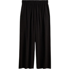 Cropped Pull On Trousers - Black