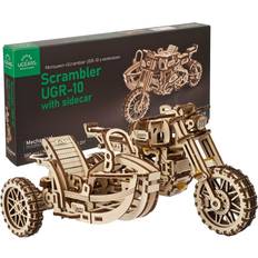 Ugears 3D Puzzles Motorcycle Scrambler UGR-10 with Sidecar 380 Pieces