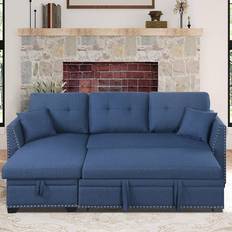 Latitude Run Lucenia Blue Sofa 81.5" 3 Seater