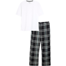 River Island Check Printed Pyjamas Set - Black