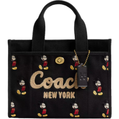 Bags Coach X Disney Cargo Tote Bag 26 With Mickey Mouse In Regenerative Cotton Canvas - Brass/Black Multi