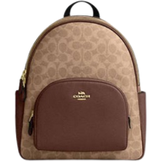 Brown Backpacks Coach Court Backpack In Signature Canvas - Gold/Tan/Brown