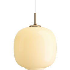 Louis Poulsen VL45 Radiohus Brass/Glossy Pale Yellow Pendant Lamp 25cm