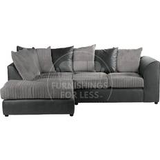 Jumbo Cord 4 Seater Corner Black And Grey Left Hand Facing
