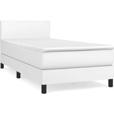 Senge & Madrasser vidaXL Med Madras 90x190 cm Kunstlæder Hvid Kontinentalseng