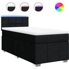 vidaXL Boxspring Met Matras Stof Zwart 80x200 cm
