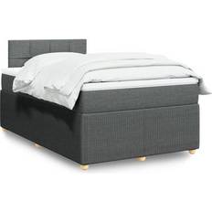 120 cm - Enkeltsenge Kontinentalsenge vidaXL Med Madras 120x190 cm Stof Mørkegrå Kontinentalseng