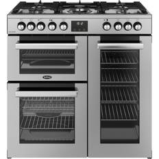Belling Cookcentre 90cm Dual Fuel Range Cooker Stainless Steel