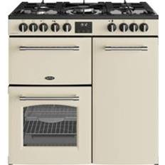 90cm - Convectie/fan oven Fornuizen Belling Bel RCA Farmhouse 90DF Dual Fuel Range Cooker Beige