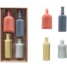 Multicolored Candles & Accessories Multicolor Unscented Bottle Shaped Set of Candle 4pcs