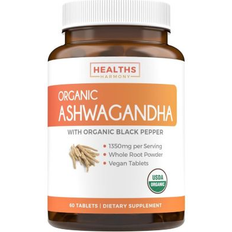 Healths Harmony Organic Ashwagandha with Black Pepper 60 Tablets