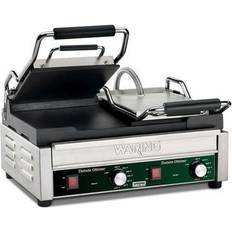 Sandwich Toasters Waring WFG300 Double Commercial Panini Press w/ Cast Iron Smooth Plates, 240v/1ph, Stainless Steel