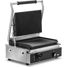 Sandwich Toasters Vollrath PSG4-SG120 Single Commercial Panini Press w/ Cast Iron Grooved Plates, 120v, Stainless Steel